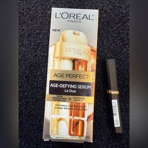L'Oreal Paris Age Perfect Serum with Gold Hues and Lipstick